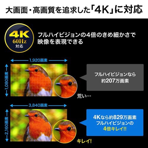 4K・HDR・光デジタル出力付き