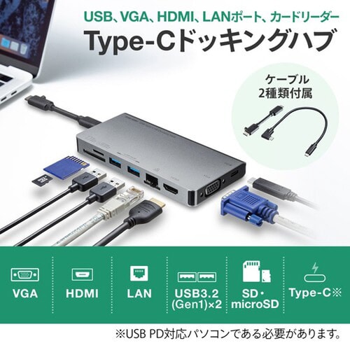 USB Type−C ドッキングハブ