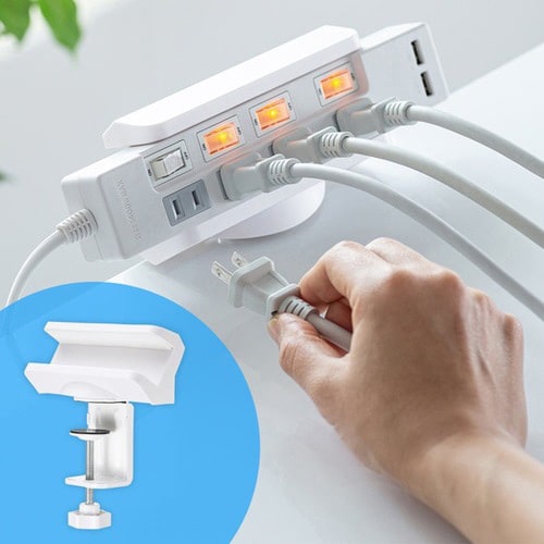 電源タップデスククランプ式回転型固定ホルダー