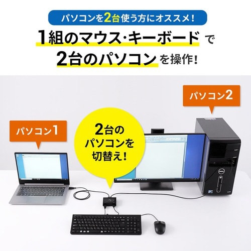 キーボード・マウス用パソコン切替器(2:1)