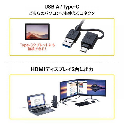 Type−C・USB3.2A接続