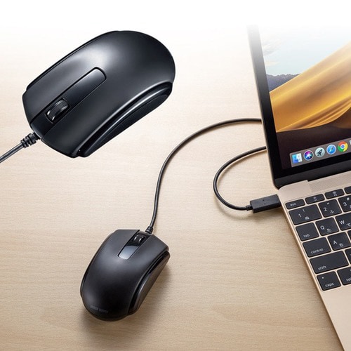 有線Type−CブルーLEDマウス