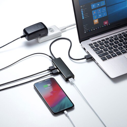 急速充電ポート付きUSB3.1 Gen1 ハブ