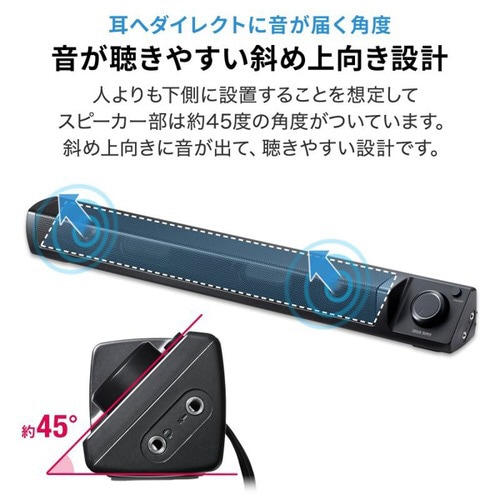 スリムサウンドバースピーカー(USB電源)