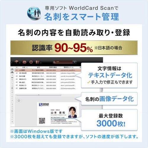 名刺スキャナ(両面スキャン対応)