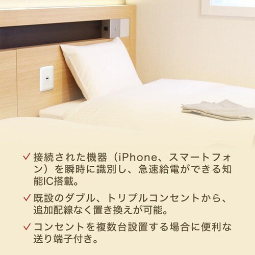 埋込USB給電用コンセント(1ポート用)