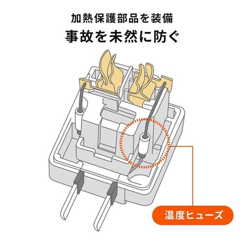温度ヒューズ内蔵アダプタ