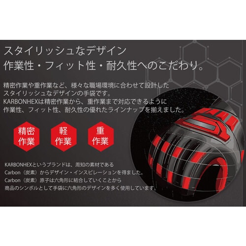 KARBONHEX耐切創衝撃手袋 KX−91J M