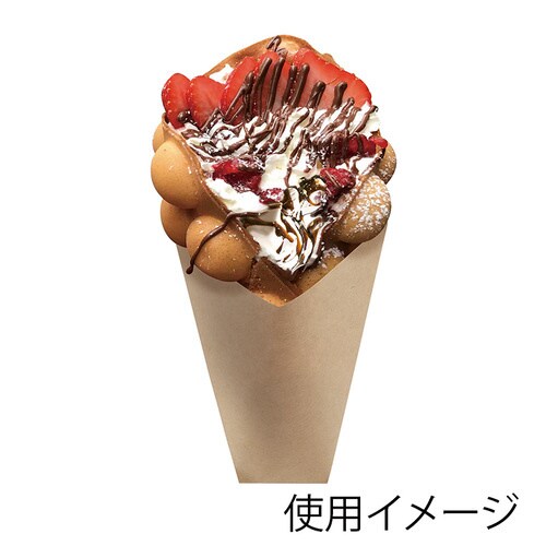 030−バブルワッフル袋 茶無地 20袋