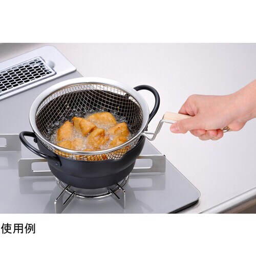 彩食庵 段付天ぷら18cm&木柄フライヤ