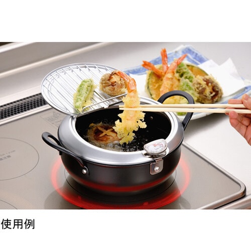 燕三条いいもの小路 鉄製蓋付天ぷら鍋 2