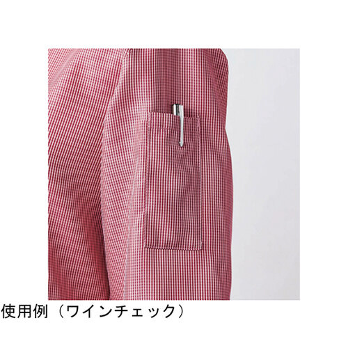 シャツ 兼用7分袖 ワインチェック/白