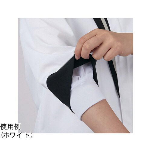 コックコート 兼用7分袖 黒/グレー 袖