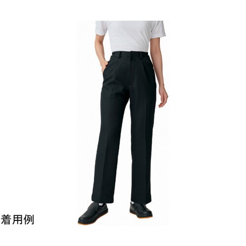 パンツ 兼用 黒 ワンタック 両脇ゴム