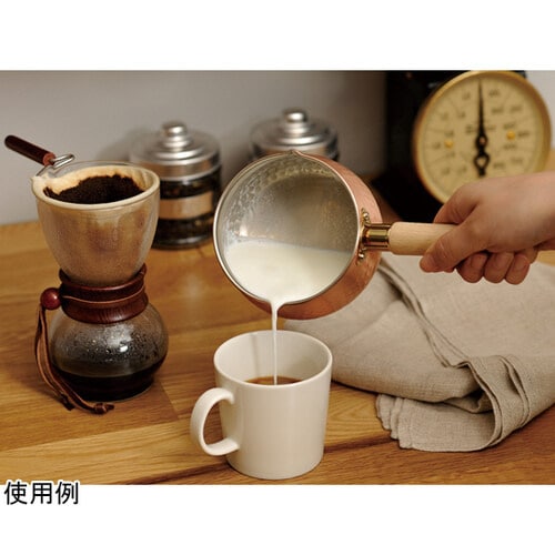 千歳 純銅 木柄ミルクパン 12cm CS−018