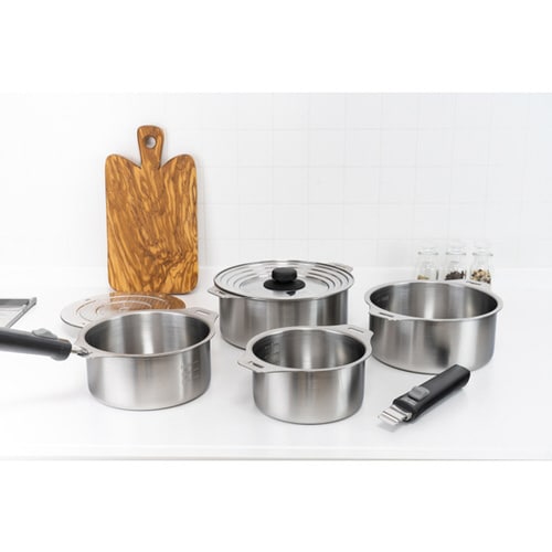 燕三 IH着脱式鍋4点セット(蒸し台付)