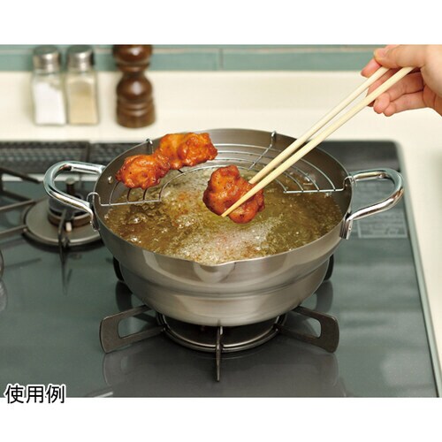 千歳 鉄 共柄段付揚げ鍋 24cm CS−017