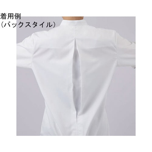 調理コート 兼用 7分袖 白/ワインチェ