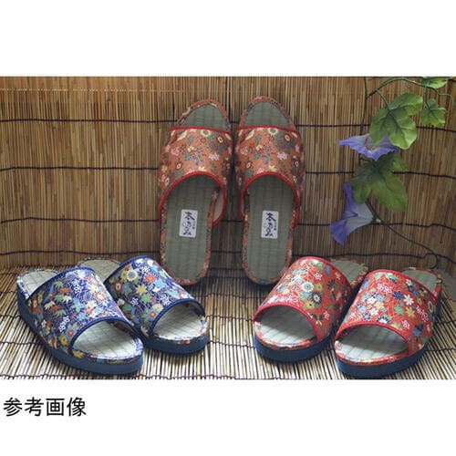 和柄美脚サンダル 金襴 紺 Lサイズ K11552