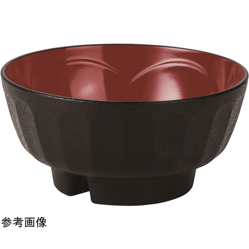 155菊割丼 親(大)黒タタキ内朱塗 5