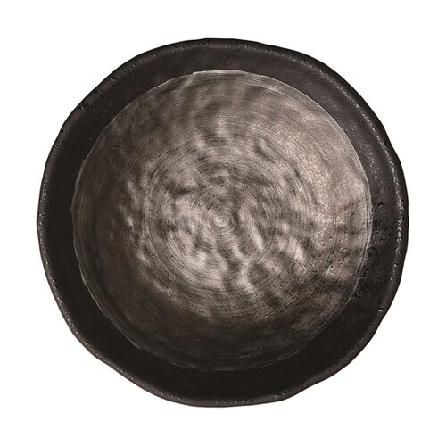 130丸皿 スモーク塗渕黒クリヤータタキ