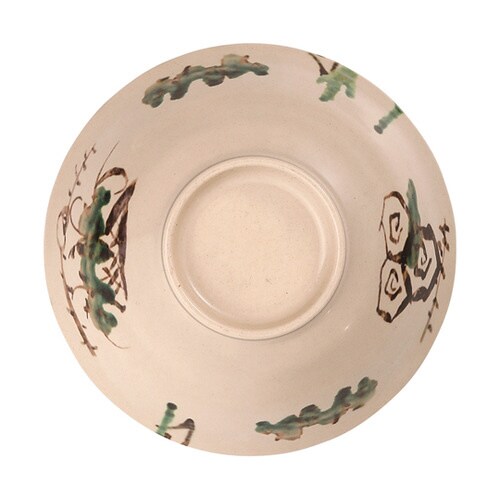 176ロクロ目麺鉢 粉引亀甲織部塗 50