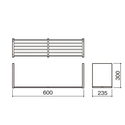水切りパイプ棚1段 W600 1・SP−6