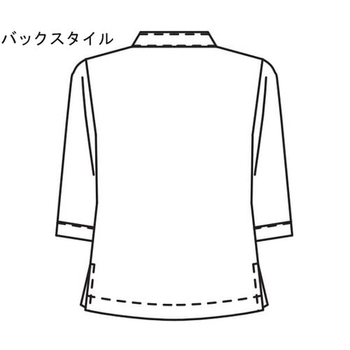 681−35 コックシャツL黒ストライプ