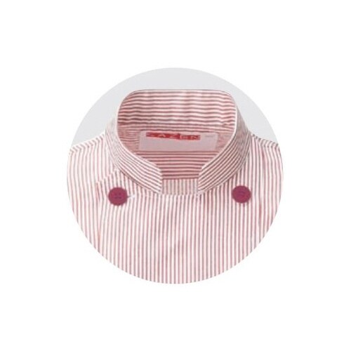 681−38 コックシャツL ワイン縞