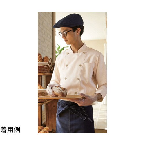 681−32コックシャツSS肌ストライプ