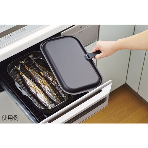 HB−3995 ハンドル付角型グリルパン