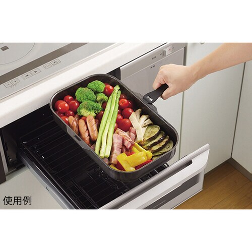 HB−3995 ハンドル付角型グリルパン