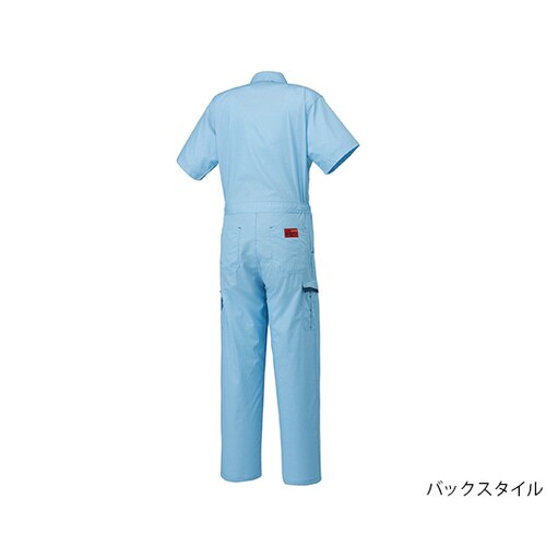 防臭消臭抗菌半袖つなぎ服 スカイブルー