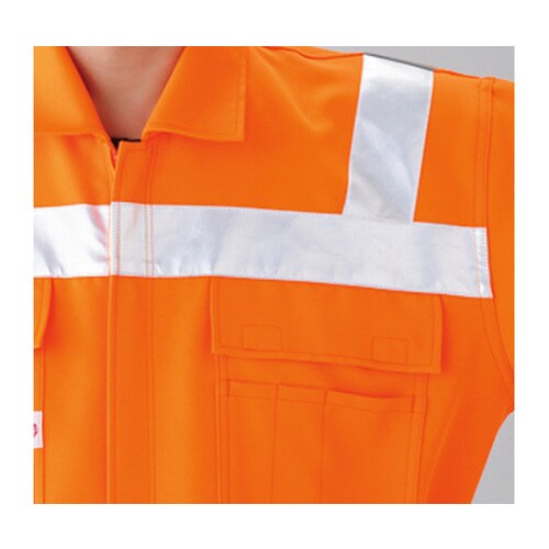 反射型つなぎ服 赤 LL 1−7620−RE−LL