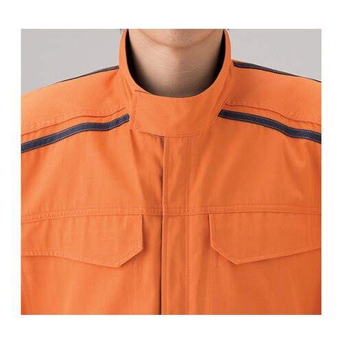 防炎つなぎ服 オレンジ L 1−5102−OR−L