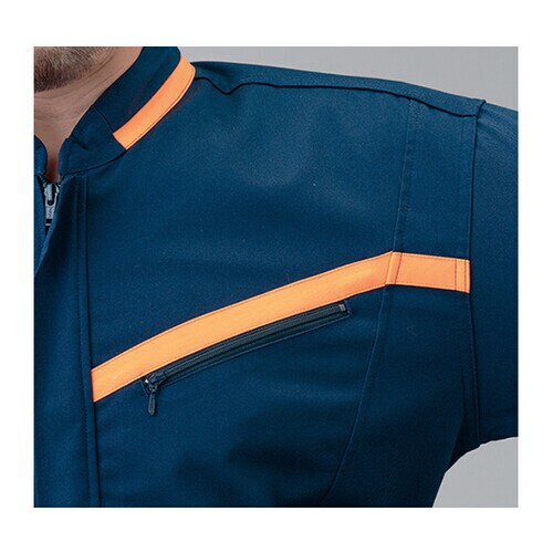 反射型半袖つなぎ服 オレンジ S 12−