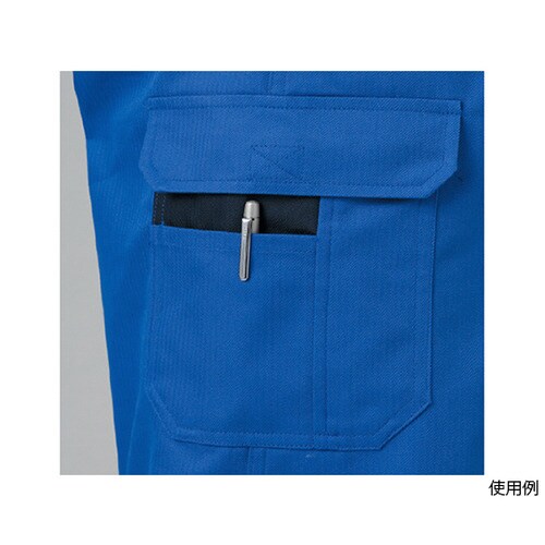 ストライプつなぎ服 カーキ 3L 1−8