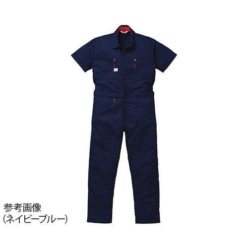 腰割れ式半袖つなぎ服 シルバーグレー M