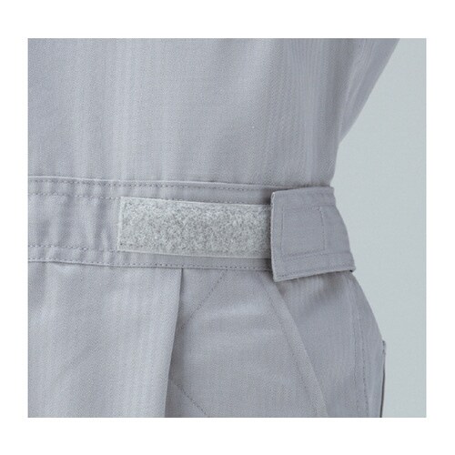 ストライプ半袖つなぎ服 グレー L 1−