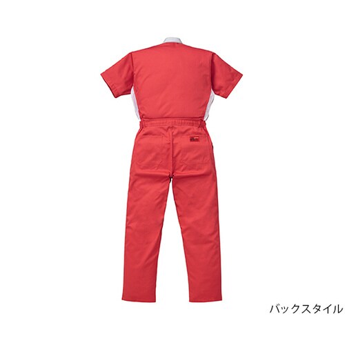 半袖つなぎ服 赤 LL 1−5601−RE−LL