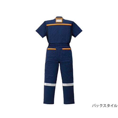 反射型半袖つなぎ服 ネイビーブルー 3L