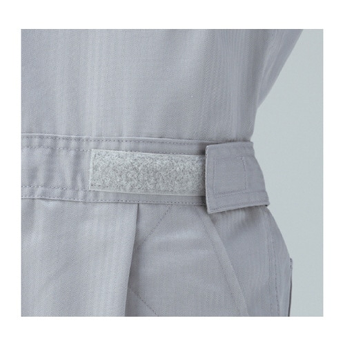 ストライプ半袖つなぎ服 グレー M 1−