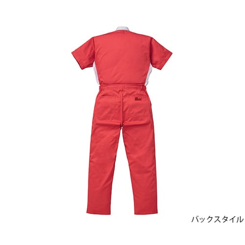 半袖つなぎ服 赤 S 1−5601−RE−S