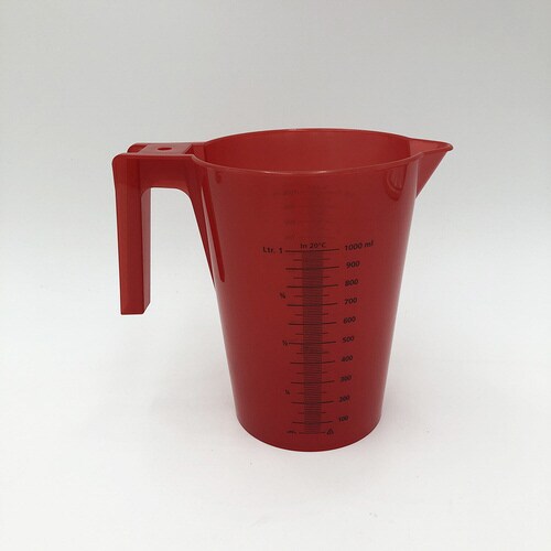 1000mlカラフル手付ビーカー赤12入