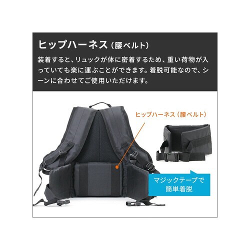 水に浮かぶリュックサック 黒