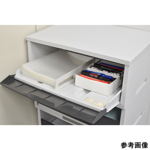 ペーパー分類ボックス(A3深型)ダークグレー 3段