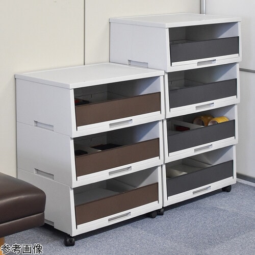 ペーパー分類ボックス(A3深型)ダークグレー 4段