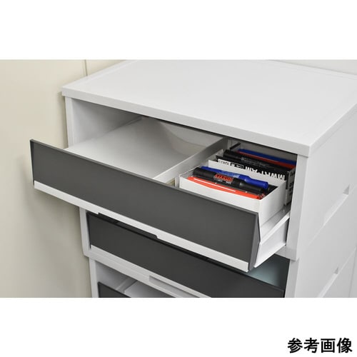 ペーパー分類ボックス(A3深型)ダークグレー 4段