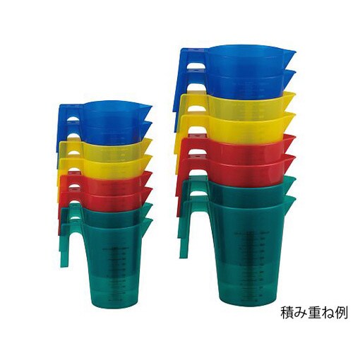 1000mlカラフル手付ビーカー青12入