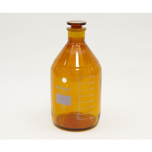 栓付褐色試薬瓶(目盛付き) 2000mL